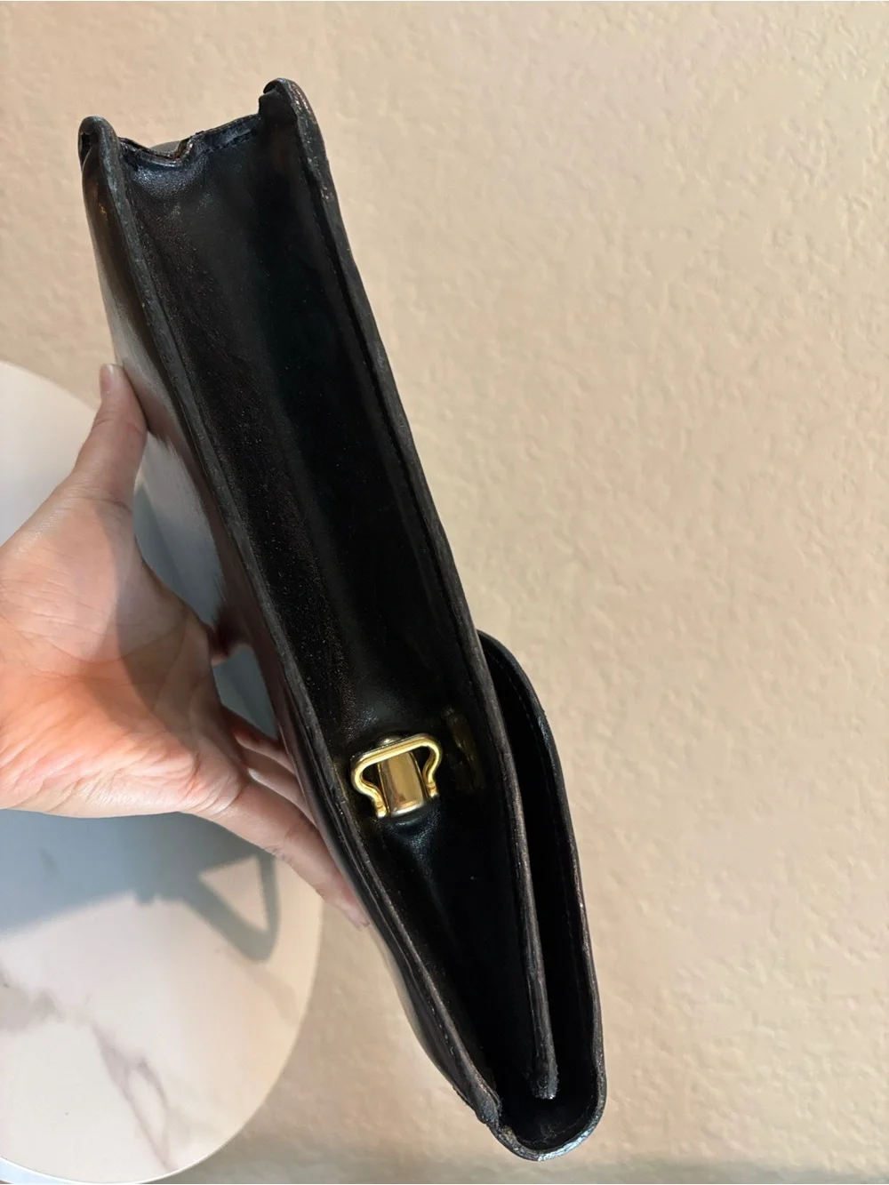 Bally Black Leather Briefcase with Gold-Tone Combination Lock